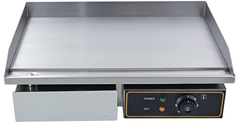 Plancha Eléctrica Pro Plancha De Hierro,220-240V 3000W 55cm × 35.5cm Control Termostático De 50 A 300 °C,18.5kg Antisalpicadura,Acero Inoxidable