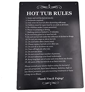 Origin Hot Tub Rules Sign - Black & White, Aluminium Composite, Modern Style, Hot Tub Safety, Holiday Accommodation