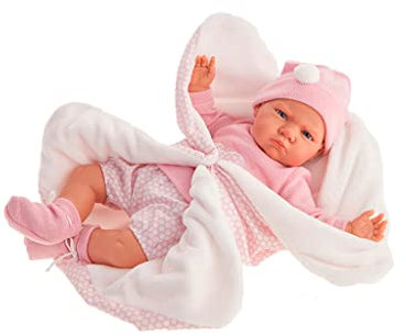 AJR Antonio Juan Berta Puppen mit rosa Decke