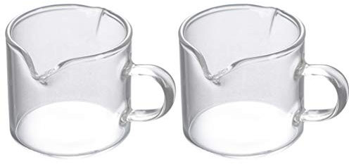 TOPBATHY Sauciere Milchkanne Teegläser Milchk?nnchen Kaffeeglas Pitcher 75Ml Milchkugelmilch für Cappuccino Latte (Zweistück) Glastasse Mit Milchkännchen Kaffeesahne
