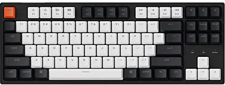 Keychron C1 87 Key Wired Mechanical Keyboard, USB Type-C Cable, Double-Shot ABS Keycaps TKL Mechanical Gaming Keyboard, White Backlit Gateron G Pro Red Switch for Mac Windows