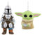 Hallmark Star Wars 0003HCM1125 Decoupage-Weihnachtsschmuck, Mandalorian und Grogu, 2 Stück