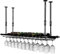 LYPGA Wine Glass Rack, Hanging Wine Holder, Vintage Bottle Holder, Ceiling Decoration - Adjustable, for Kitchen & Bars - Fixings Included (Black, 120cm x 30cm)
