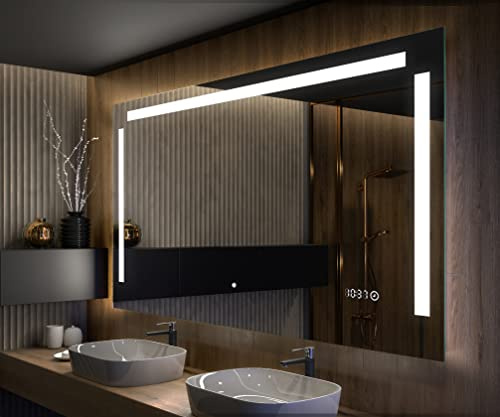 Artforma Badspiegel mit Beleuchtung - Led Spiegel Bad - 80x100 - Badezimmerspiegel Nach Maß - auf Individuelle Bestellung Gefertigt - Modernes Design - Ohne Rahmen