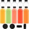 Jucoan 10 Pack 1000ml Plastic Juice Bottles with Black Cap, Clear Reusable Containers with Lids, Great Disposable Bottles for Making Juice, Milk, Salad Dressing, Smoothie and Other Beverages