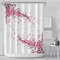 YTITILUCK Rideau de Douche Fleur de Cerisier Rose Fond Blanc Fille Salle de Bain écran en Tissu Polyester décor de Fleurs de pêcher 90x200cm (WxL) Rideau de Douche