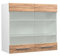 Vicco Küchenglasschrank Fame-Line, Glashängeschrank, Goldkraft Eiche/Weiß, 80 cm