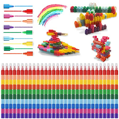 ICEPAPA, 30 Piezas Crayones apilables, Ceras de Colores para niños, cumpleaños niños Colegio, Detalles cumpleaños niños o Regalos para Navidad niños (10 Colores en 1)