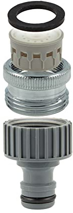 tecuro Aufnahme Adapter Übergangsstück M22 x 1 IG mit Strahlregler x 3/4 Zoll AG, Steckkupplung, MS hochglanzverchromt - 20093-P