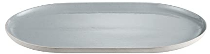 blomus Servierplatte SABLO | Steingut | 40 x 24 cm | Farbe Stone | handwerklicher Look