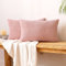 EMEMA Kordsamt Kissenbezug Dekorative Granulat Sofakissen Dekokissen Kissenbezüge Kissenhülle Couchkissen Überwurf Kissen Bezug Zierkissen für Couch Sofa Wohnzimmer 2er Set 30x50 cm Rosa