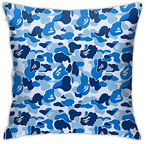 LOUJIN Kissenbezug, Bape Camo, Quadratisch, 45 x 45 cm, Doppelseitig, Druck, Heimdekoration, Sofa, Schlafzimmer, Auto, Couch, Bett, Bibliothek, 1 Stück