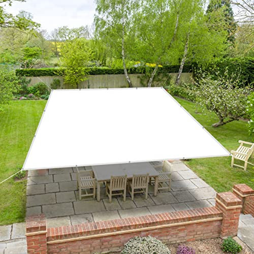 Soleil Tissus Bâche Pare-Soleil 1.6 x 2.8 m Ombre de Jardin Auvent Pare Soleil Filet Coupe-Vent avec Oeillets pour Extérieur Patio Piscine, Blanc