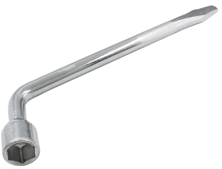 Piutouyar 21mm Car Spare Tire Wrench, Heavy Duty Tire Lug Wrench, Hexagon Slotted End Socket L-shaped Repair Tool