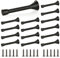 APACALI 15 PCS Spring Door Stop 85mm, Metal Door Stoppers with Screws and Base Plate, Spring Door Stop Long, Door Stoppers for Skirtings, Black Spring Door Stop for Protect Walls and Doors