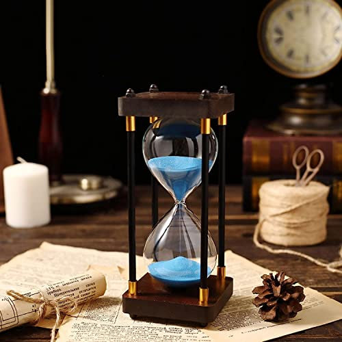 Minuteur de sablier en Verre Vintage, sablier sablier, sablier sablier Assistant de Gestion du Temps sablier, Cadeau créatif. (Couleur : Blanc, Taille : 45 (Color : Black, Size : 15 Minutes)