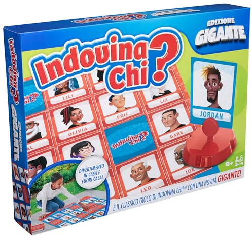 Spiel Ratet wer? Riesige Ausgabe mit Brett 90 x 100 cm, Brettspiele für Kinder und die ganze Familie, geeignet für den Innen- und Außenbereich, mit großen Karten und Spinnern, 8+ Jahre