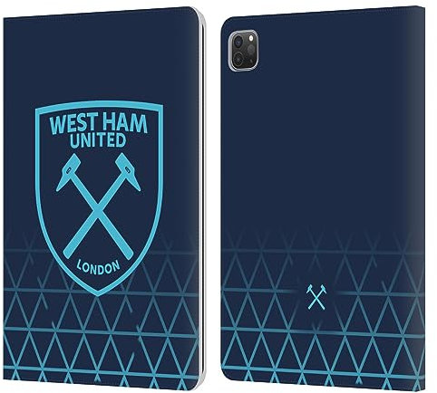 Head Case Designs Offizielle West Ham United FC Third 2023/24 Wappen-Set Leder-Wallet-Hülle Kompatibel mit Apple iPad Pro 11 2020/2021 / 2022
