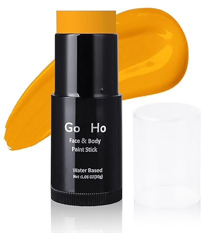Go Ho Water Based Orange Face Paint Stick Washable (1.06 Oz),Cream Full-coverage Face Body Paint Makeup Stick for Adults Children Theater Halloween SFX Cosplay World Book Day Costumes