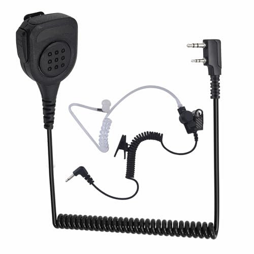 WODASEN Wasserdichtes Funk-Lautsprecher-Mikrofon, Walkie-Talkie-Mikrofon, Handmikrofon, Schulter-Ansteckmikrofon für Baofeng UV-5R UV-82HP AR-152 BF-888S BF-F8HP Archsell AR-5 Retevis RT17 RT19 RT21