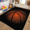 Schwarz Teppich 80 x 150cm Basketball-Doodle Kinder Teppich Dekoration Schlafzimmer Kinderzimmer Wohnzimmer, Modern rutschfest Waschbar Flanell Kinderteppiche Heimdekoration