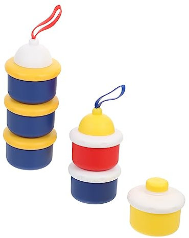 Abaodam 2Er-Box Box für Babynahrung milchpulver aufbewahrung milchpulver spender stapelbarer Milchpulverspender mehrschichtig versiegelter Lebensmittelbehälter Spender für Säuglingsnahrung