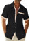 Short Sleeved Shirts for Men Linen Shirts for Men Mens+Linen+Shirts Mens Linen Shirts Mens Short Sleeve Shirts Linen Shirt Men Short Sleeve Summer Short Sleeve Shirts for Black L