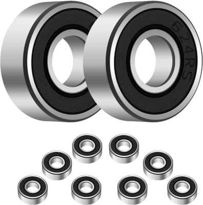 ANGEEK 10 Stück 625-2RS Kugellager 5 mm x 16 mm x 5 mm,Vorgeschmiert,Doppeldichtung, 625RS Rillenkugellager