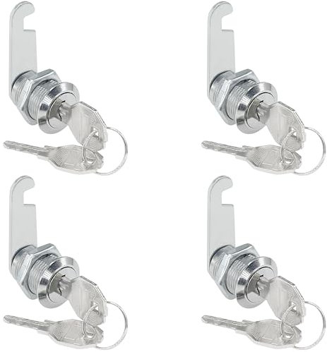 4 Sets of Cabinet Locks with Keys for Mailbox, Drawer and Filing Cabinet (16mm)