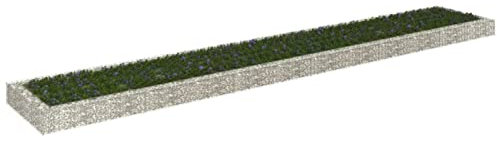 Iiaky Gabionen-Hochbeet Verzinkter Stahl 600x100x20 cm Hochbeet Garten GabionenköRbe Hochbeete FüR Garten Gabionen Zaun