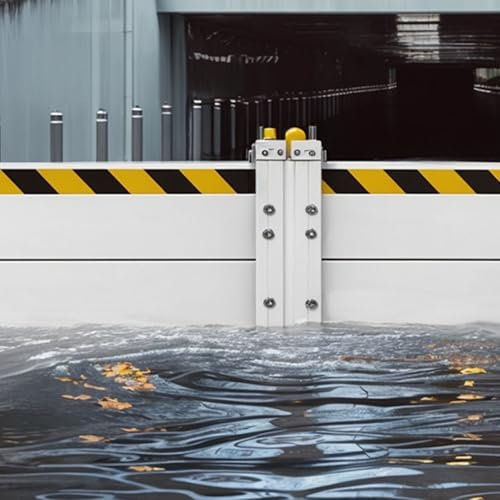 Mobile Hochwasserschutzbarriere | Hochwasserschutzwand zur Hochwasservorsorge bei Hurrikanen | Wasserabwehr-Einheitsmodul-Design für Tore, Gärten, Garagen, Keller (2,0 x 1,0 m)