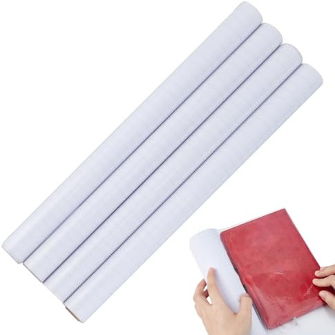 SUPERFINDINGS Self Adhesive Book Covering Film 4.92Ftx1.36Inch Clear Adhesive Book Cover Plastic Contact Paper Protective Liner for Books Documents Contact Textbook