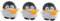 ANDRESLAD 3 Stück Geldbörse Mit Pinguin Muster Hübsche Vintage Aufbewahrungstaschen Für Kinder Grau & Weiß