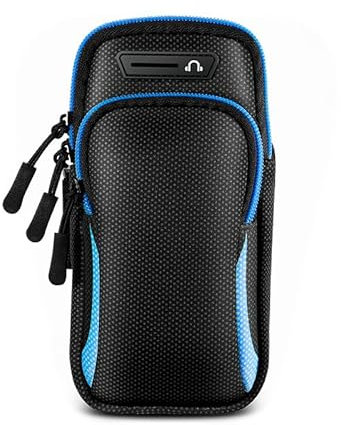 Laufarmband für iPhone 16, 15, 14, 13, 12 Pro Max, Samsung Galaxy S24, Ultra, S23, FE, A15, A14, A04, A55, A54, Google Pixel 9, 8 Pro, Blau / Schwarz