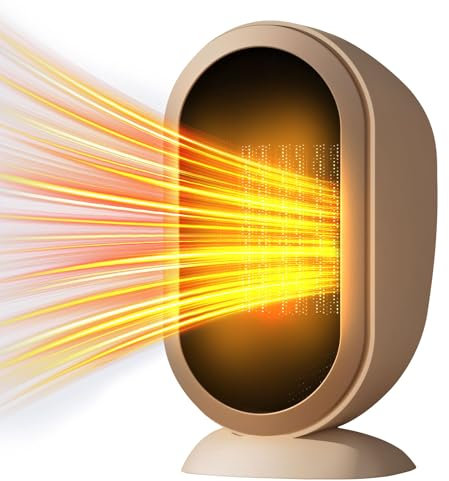 Skeadex Heizlüfter Energiesparend, 1200W PTC Kleiner Heizlüfter Leise Heizer Elektrisch, Mini Heizung mit Oszillation und Kabel, Fan Heater mit Überhitzungs- & Kippschutz für Büro Heim Schlafsaal (01)