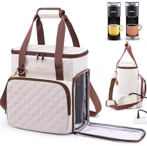BAGSPRITE Coffee Maker Travel Bag Compatible with Keurig K-Mini or K-Mini Plus, Single Serve Coffee Brewer Carrying Case