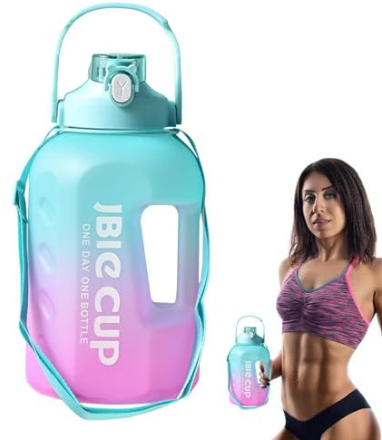 Générique Gym Water Bottle, 3L Large Motivational Water Tumbler with Times to Drink, Leakproof with Straw and Handles, Reusable Container for Outdoors Indoors, 151529cm