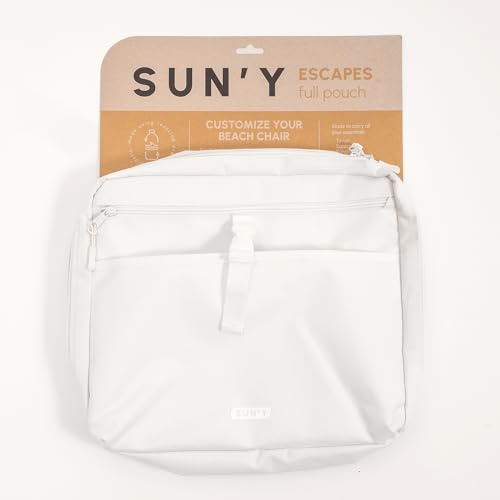 SUN'Y Escapes Beach Chair Full Pouch, MOLLE, Waterproof - Seashell White