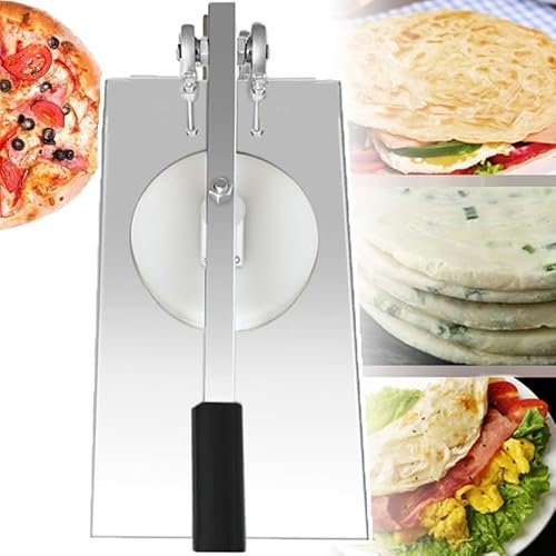 24 cm Pizza Pastry Press Machine (verstellbare Dicke), Pizza -Teig -Roller, Haushalt zum Pressen von Pizza, Pasta -Herstellung, Edelstahl