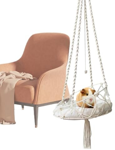 Katzenhängematte – Hängematte, Boho-Design, abnehmbares weiches Kissen | Entspannungsplatz für Katzen im Innenbereich, perfekt zum Faulenzen, Klettern, Spielen im Wohnzimmer, Terrasse, Balkon oder