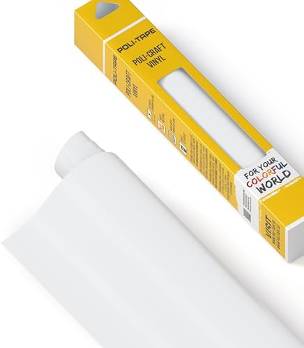 POLI-CRAFT Vinyl Klebefolie (PERMANENT) - selbstklebende Plotterfolie für DIY-Projekte, Hellgrau matt, 30,5 cm x 183 cm
