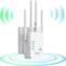 Répéteur WiFi,Amplificateur WiFi Signal Booster,WiFi Extenders,4 Antennes,2 Ports LAN,Repeteur WiFi,Mode Répéteur & Routeur & AP,Couverture WiFi de 200 m², for Home and Outdoor
