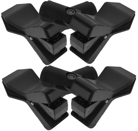 Yardwe 4Pcs Microphone Clip Holder Clamp for Wired Wireless Mic Easy Installation Stable Audio Support for Recording Use