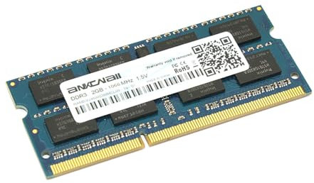 Memoria RAM DDR3 2GB 1066MHz SODIMM 1.5V PC3-8500 – Compatible con portátiles Antiguos – Chips Samsung/Hynix/Kingston – Ideal para reparación o ampliación básica