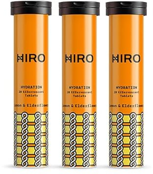Electrolytes Tablets by Hiro |Electrolyte Supplements |Rapid Hydration |Energy Boost |Magnesium & Calcium|Immunity Support |Lemon & Elderflower - Triple Pack