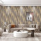 Beswitory Brown Wallpaper Modern Minimalist 3D Yellow Glitter Wallpaper for Living Room Bedroom TV Backdrop Kitchen, Feature Short Wave Stripe Geometric Pattern