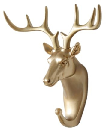 Asyduey Wall Mounted Hooks Animal Head Rack Coat Caps Wall Hanger Horse Elephant Hooks Decorative Decor Bathroom Accessories A