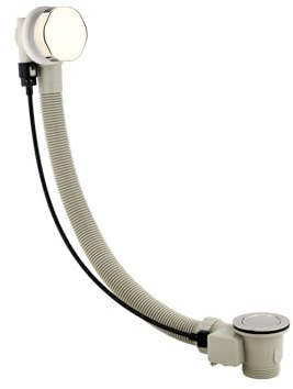 ENKI, W97, Gold Bath Waste with Overflow and Pop Up Waste, Suitable for Thick Baths 5-25mm, Polished Gold