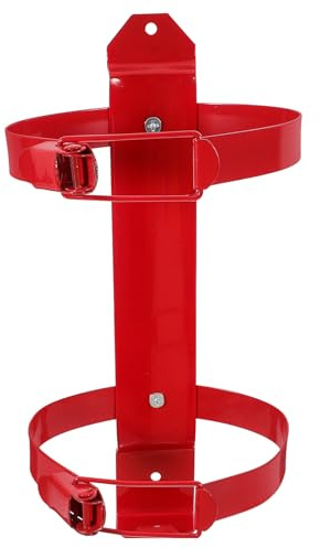 Staffa Porta Estintore da Parete in Ferro Rosso per Negozi | Montaggio Facile e Fissaggio Sicuro, Design Compatto Salvaspazio, Adatta a Estintori Fino a 2kg