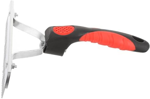 POPETPOP Pferdepflegebürste mit Gummigriff Rutschfester Enthaarungskamm aus Metall und Gummi Praktischer Pferderechen zur Fellreinigung und Haarentfernung Ergonomisches Pferdepflegezubehör